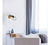 JUST LIGHT. GmbH Applique Jaro regolabile nero/legno 1 luce JUST LIGHT. GmbH