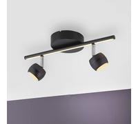 JUST LIGHT. GmbH JUST LIGHT. Faretto da soffitto a LED Jarik, a 2 luci, nero, 3.000 K JUST LIGHT. GmbH