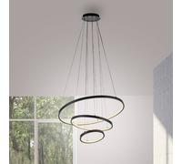 JUST LIGHT. GmbH JUST LIGHT. Lampada LED a sospensione Cerchi, nera, 3.000 K JUST LIGHT. GmbH