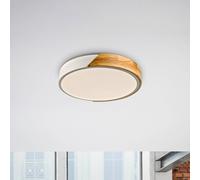 JUST LIGHT. GmbH JUST LIGHT. Plafoniera Bila LED, bianca, Ø 32 cm, legno JUST LIGHT. GmbH