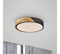 JUST LIGHT. GmbH JUST LIGHT. Plafoniera Bila LED, nera, Ø 32 cm, legno JUST LIGHT. GmbH