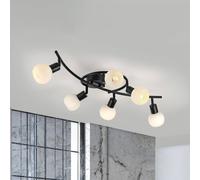 JUST LIGHT Loki plafoniera in ferro nero vetro VEDI TESTO/FOTO