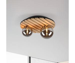 JUST LIGHT. GmbH JUST LIGHT. Plafoniera Stika verde, rotonda, a 2 luci, legno JUST LIGHT. GmbH