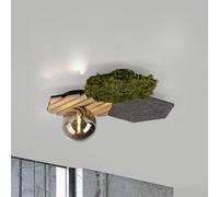 JUST LIGHT. GmbH JUST LIGHT. Plafoniera verde Hex, ferro, legno, muschio JUST LIGHT. GmbH