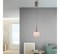 JUST LIGHT. GmbH Lampada LED a sospensione Nami, a 1 luce, bianco/sabbia, vetro, ferro JUST LIGHT. GmbH