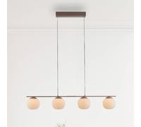 JUST LIGHT. GmbH Lampada LED a sospensione Nami, a 4 luci, modello lungo, color sabbia, bianco, JUST LIGHT. GmbH