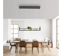 JUST LIGHT. GmbH Lampada LED a sospensione Sontura, nera, in ferro, con mensola decorabile JUST LIGHT. GmbH