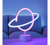 JUST LIGHT. Lampada LED da tavolo Neon Saturn, a batteria JUST LIGHT.