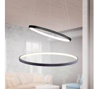 JUST LIGHT. GmbH Lampada LED sospensione Circle, antracite, 2 luci JUST LIGHT. GmbH