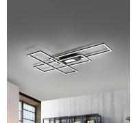 JUST LIGHT. GmbH Plafoniera LED Asmin, CCT, nero, 98,9x69,4 cm JUST LIGHT. GmbH