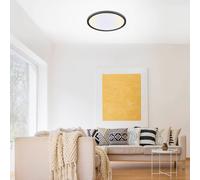 JUST LIGHT. Plafoniera LED Flat CCT, Ø 40 cm, nero JUST LIGHT.