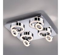 JUST LIGHT. GmbH Plafoniera LED quadrata Tim con 8 anelli JUST LIGHT. GmbH