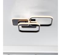 JUST LIGHT. Plafoniera LED Sevent, angolare, 3.000 K, nero JUST LIGHT.