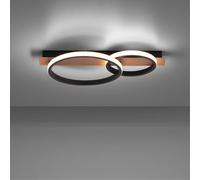JUST LIGHT. GmbH Plafoniera LED Trooper, decoro legno, 2 luci JUST LIGHT. GmbH