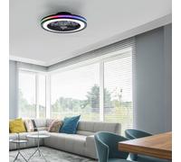 JUST LIGHT. GmbH Ventilatore da soffitto LED Brandon, nero, RGBW, CCT, Ø 46,5 cm JUST LIGHT. GmbH
