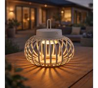 Lampada da tavolo touch dimmer batteria ricaricabile LED color sabbia luce a sospensione griglia luce decorativa per esterni interni balcone, USB, 1,5W 130Lm bianco caldo, DxH 25x22 cm