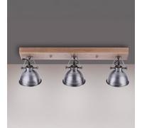 Just Light Samia lampada da soffitto 3x40 W legno-ferro 11983-77