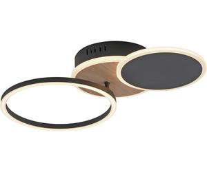 Just Light Sevent lampada da soffitto 1x25.5 W nero-legno 14116-78