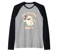 Just Little Boozy - Costume da Fantasma per Halloween Maglia con Maniche Raglan