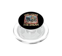 Just Living The Dream Skeleton Working Remote Beach Life PopSockets PopGrip per MagSafe