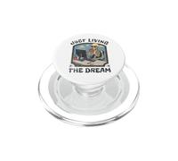 Just Living The Dream Skeleton Working Remote Beach Life PopSockets PopGrip per MagSafe
