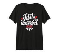 Just Married 2025 - Sposa & Sposo Wedding Love & Maglietta Cuori Maglietta Premium