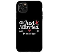 Just Married 34 Anni fa Coppia divertente anniversario di matrimonio Custodia per iPhone 11 Pro Max