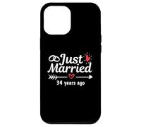 Just Married 34 Anni fa Coppia divertente anniversario di matrimonio Custodia per iPhone 12 Pro Max