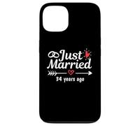 Just Married 34 Anni fa Coppia divertente anniversario di matrimonio Custodia per iPhone 13