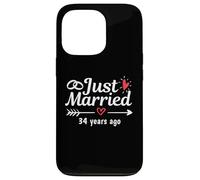 Just Married 34 Anni fa Coppia divertente anniversario di matrimonio Custodia per iPhone 13 Pro