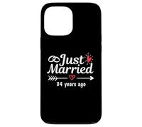 Just Married 34 Anni fa Coppia divertente anniversario di matrimonio Custodia per iPhone 13 Pro Max