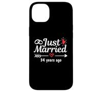 Just Married 34 Anni fa Coppia divertente anniversario di matrimonio Custodia per iPhone 14 Plus