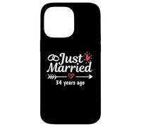 Just Married 34 Anni fa Coppia divertente anniversario di matrimonio Custodia per iPhone 14 Pro Max