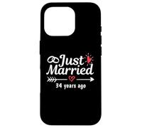 Just Married 34 Anni fa Coppia divertente anniversario di matrimonio Custodia per iPhone 16 Pro