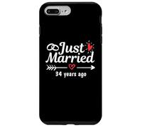 Just Married 34 Anni fa Coppia divertente anniversario di matrimonio Custodia per iPhone 7 Plus/8 Plus