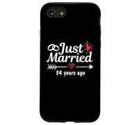 Just Married 34 Anni fa Coppia divertente anniversario di matrimonio Custodia per iPhone SE (2020) / 7/8