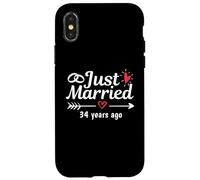 Just Married 34 Anni fa Coppia divertente anniversario di matrimonio Custodia per iPhone X/XS