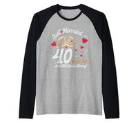 Just Married 40 Years Ago wedding Anniversary Squad party Maglia con Maniche Raglan