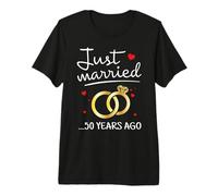Just Married 50 Years Ago Couple 50th Wedding Anniversary Maglietta Premium