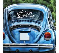 Just Married Adesivi Vetro per il Matrimonio in Luna di Miele (B)