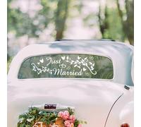 Just Married Adesivo decorativo per auto nuziale, Adesivo appena sposati adesivo per paraurti per matrimonio, Car Decal Wall Sticker, decorazione autoadesiva dell'automobile vinile della decalcomania
