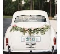 Just Married Adesivo decorativo per auto nuziale, adesivo appena sposati adesivo per paraurti per matrimonio, Car Decal Wall Sticker, decorazione autoadesiva dell'automobile vinile della decalcomania
