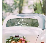 Just Married Adesivo decorativo per auto nuziale,appena sposati adesivo per paraurti matrimonio,Car Decal Wall Sticker,decorazione autoadesiva dell'automobile vinile della decalcomania,stile anello