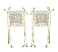 Just Married Cartelli Sedia Pizzo 2 Pezzi Nastro Pizzo Vintage Cuore | Decorazione Per Schienale Sposi Per Sfondo Di Feste E Banner Addio Al Nubilato Fotografia E Fidanzamento