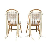 Just Married Chair Sign - Lace Wedding Decor, Vintage Bow Ribbon Set