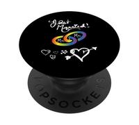 Just Married Mr & Mr matrimonio gay arcobaleno anelli matrimonio gay PopSockets PopGrip Adesivo