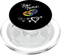 Just Married Mr & Mr matrimonio gay arcobaleno anelli matrimonio gay PopSockets PopGrip per MagSafe