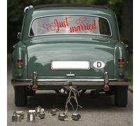Just Married pellicola rossa etichetta auto posteriore decorazione...