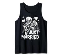 Just Married Scheletri Gothic Romance Spooky Halloween Party Canotta