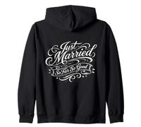 Just Married So Far So Good Classico Vintage Divertente Coppia Felpa con Cappuccio